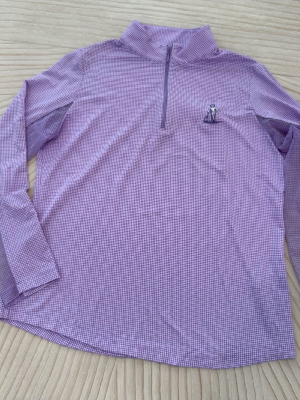 IBKUL Lavender Quarter-Zip Long Sleeve Performance Top